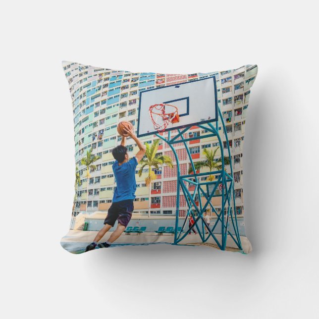Cool Basketball Gift Throw Pillow (Front)