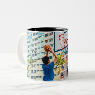Cool Basketball Gift Two-Tone Coffee Mug