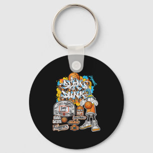 Cool Basketball Graffiti Style Illustration Graphi Keychain