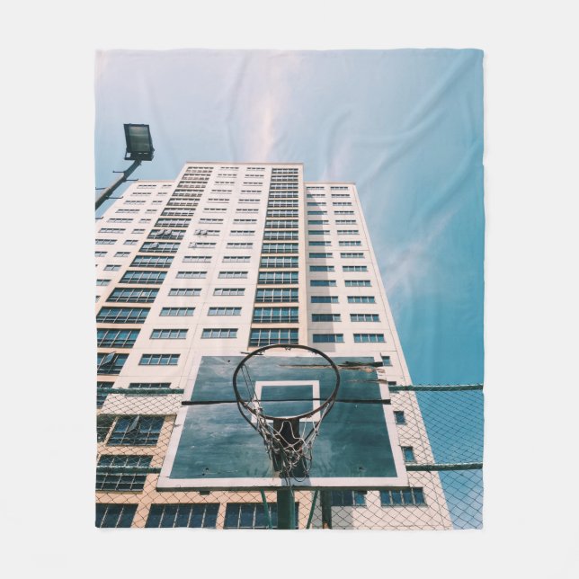 Cool Basketball Hoop Fleece Blanket (Front)