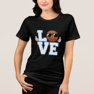 Cool Basketball Love Design   Funny Basketball Fan Tri-Blend Shirt