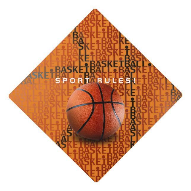 Cool Basketball Rules | Sport Gift Graduation Cap Topper (Front)