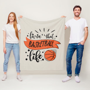 Cool Basketball sports life word art  Fleece Blanket