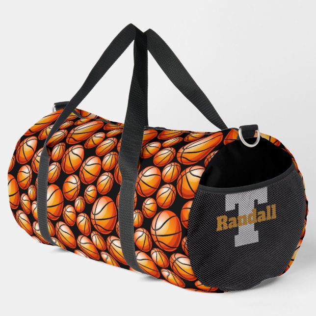 Cool Basketball sports lovers add monogram  Duffle Bag (Right Corner)