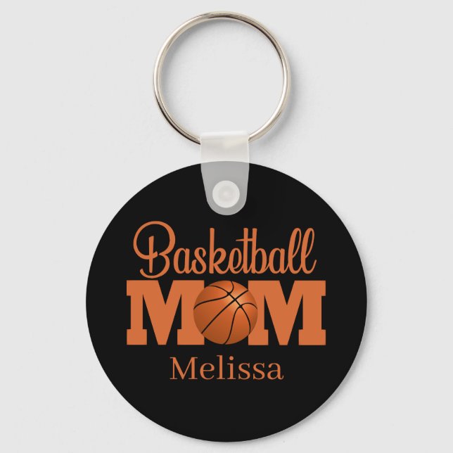 Cool Basketball sports Mom add name Keychain (Front)