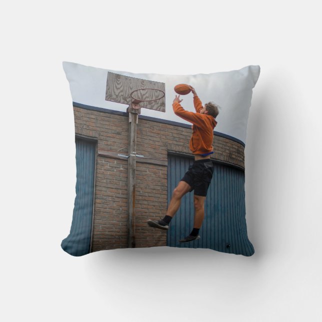 Cool Basketball Throw Pillow (Front)