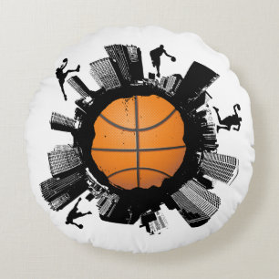 Cool Basketball World Round Pillow