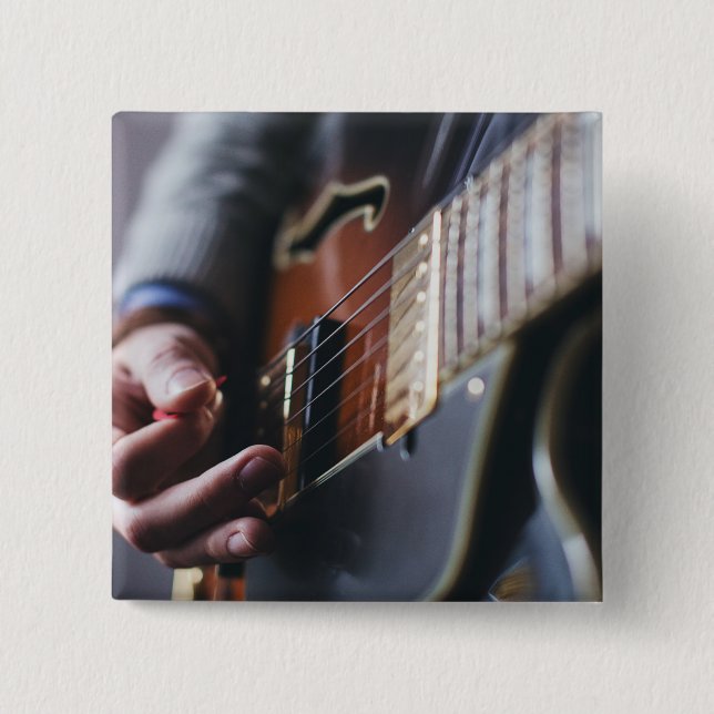 Cool Bass Guitar 2 Inch Square Button (Front)