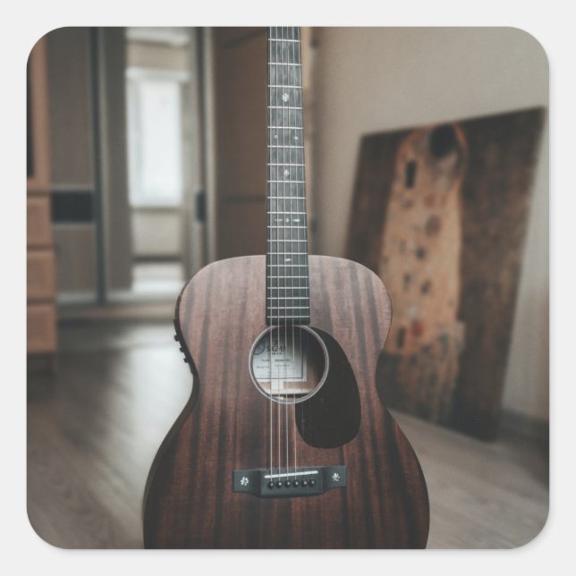 Cool Bass Guitar Square Sticker (Front)