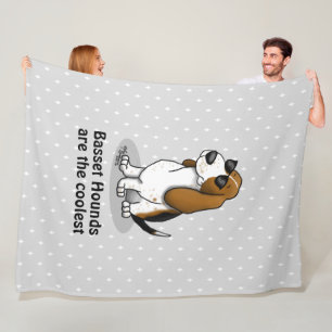 Cool Basset Hound dog and sunglasses (tri-colour 1 Fleece Blanket