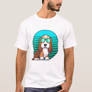 Cool Basset Hound Kids Boys Vintage Dog Lover Sung T-Shirt