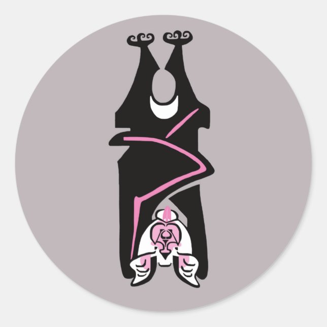 Cool BAT - Halloween  -Nature- Animal- Grey Classic Round Sticker (Front)