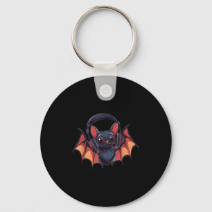 Cool Bat With Headphones Flies With Cool Jams For  Keychain