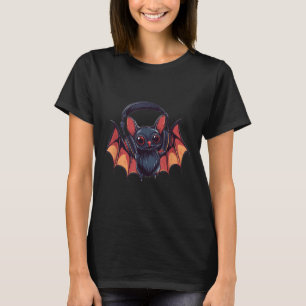 Cool Bat With Headphones Flies With Cool Jams For  T-Shirt