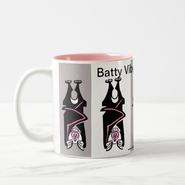 Cool  BATTY Vibes - Halloween Two-Tone Coffee Mug (Left)