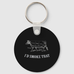 Cool Bbq - I'd Smoke That - Beef Keychain