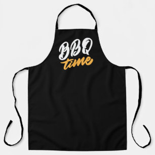 Cool BBQ time word art grilling  Apron