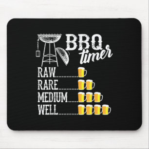 Cool Bbq Timer Raw Rare Medium Well Funny Beer Dri Mouse Pad