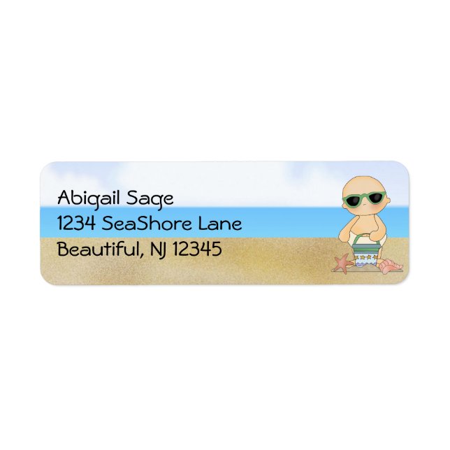 Cool Beach Baby avec sand Bucket Adresse (Devant)