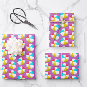 cool beach balls pattern wrapping paper sheet
