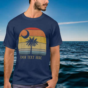cool beach palm tree add text T-Shirt