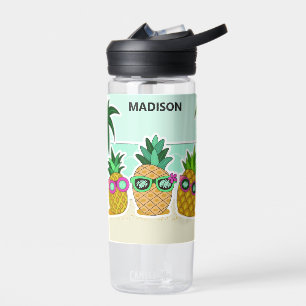 Cool Beach Pineapples custom name Water Bottle