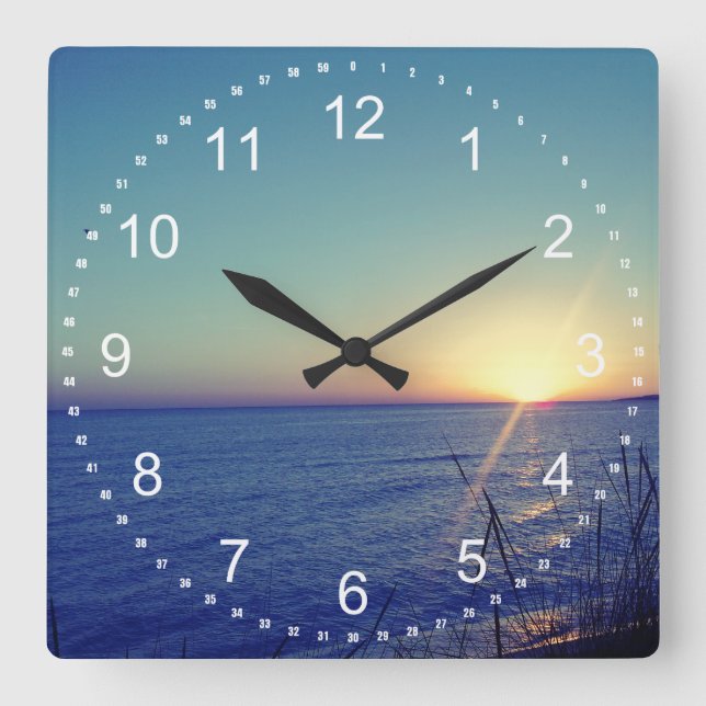 Cool Beach Square Wall Clock (Front)