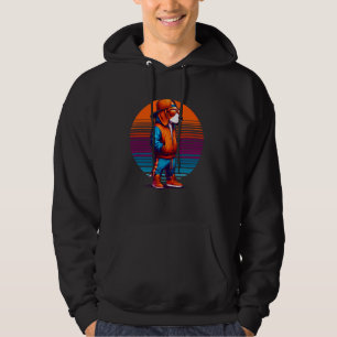Cool Beagle Dog Modern Urban Style Sunset Retro Gr Hoodie