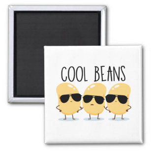 Cool Beans Funny Cute Beans with Sunglasses Magnet