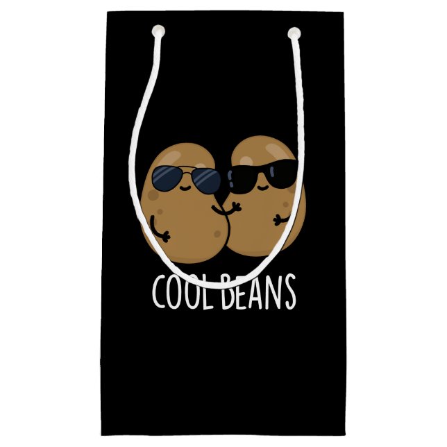 Cool Beans Funny Veggie Legume Pun Dark BG Small Gift Bag (Front)