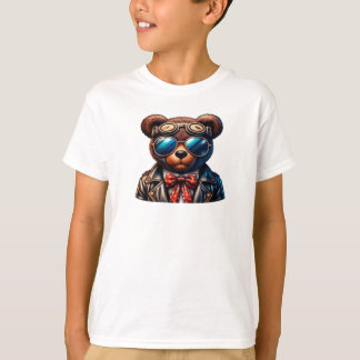 Cool Bear Aviator Cartoon – Retro Pilot T-Shirt