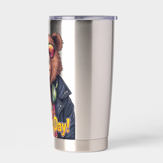 Cool Bear Dad Father’s Day Gift for Stylish Father Insulated Tumbler (Left)