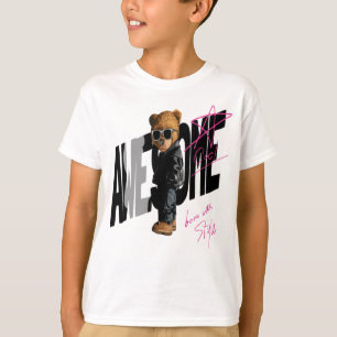 Cool Bear Doll Standing Against Awesome Wall T-Shirt