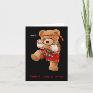 Cool Bear Man Boxing Fight Style Illustration Grap Card