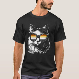 Cool Bear Pride Cat with Sunglasses Retro Vibes T-Shirt