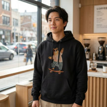 Cool Bear Skater Funny Animal Hoodie