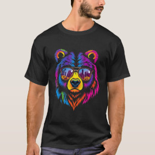 Cool Bear Wearing Sunglasses – Colourful Wildlife  T-Shirt