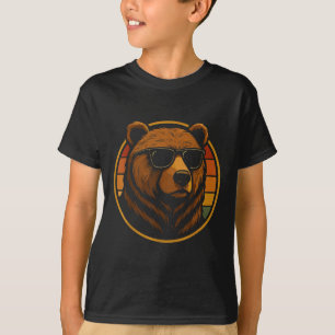 Cool Bear With Sungles Retro Wilderness T-Shirt