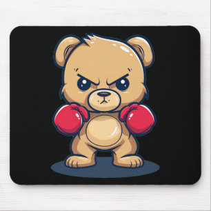 Cool Bear With This Boxing Gloves Costume  Mouse Pad
