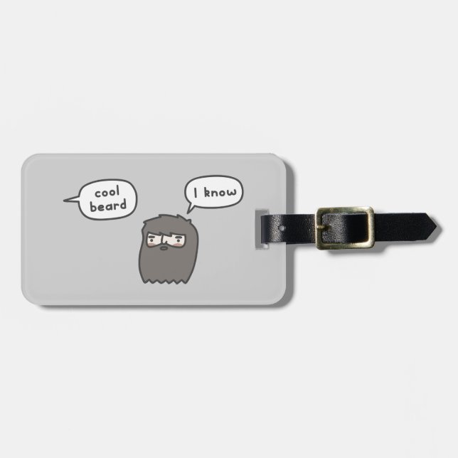 Cool Beard Luggage Tag (Front Horizontal)
