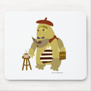 Cool Beatnik Monster Cartoon Character Fun Art Mouse Pad