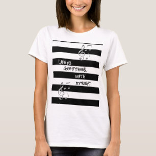 Cool Beautiful Bleck-White Music T-Shirt