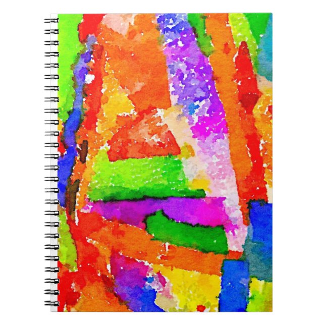 Cool Beautiful Colorful Abstract Collage Notebook (Front)