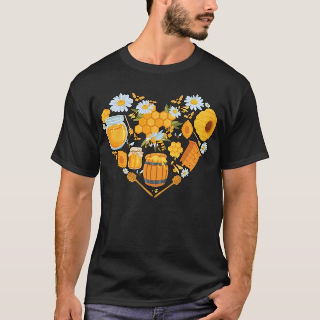 Cool Bee Art Men Women Beekeeping Beehive Honeybee T-Shirt (Front)