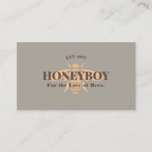 Cool Beekeeper Honey Bee Logo  Business Card
