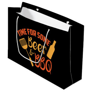 cool beer bbq word art large gift bag