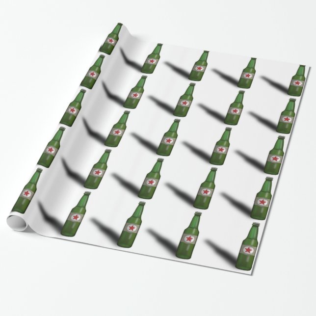 Cool Beer Bottle Design Wrapping Paper (Unrolled)
