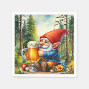 Cool beer gnome party  napkin