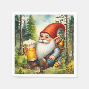 Cool beer gnome party  napkin