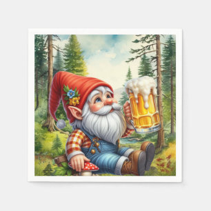 Cool beer gnome party  napkin